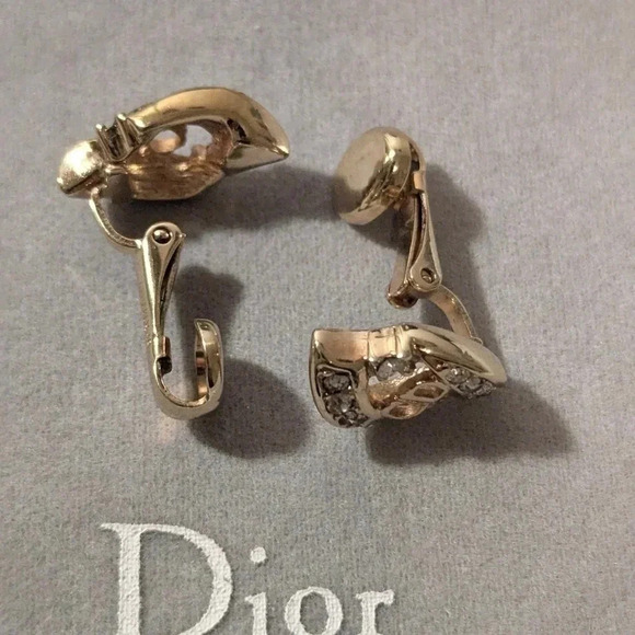 Christian Dior Gold  & Crystal Earrings - Picture 5 of 10